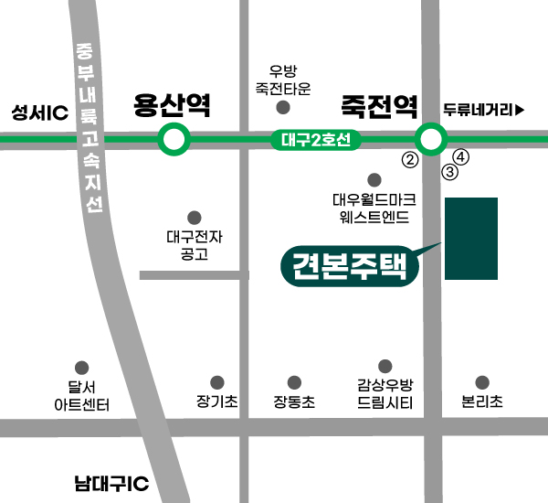 달서 푸르지오 시그니처 위치 안내도