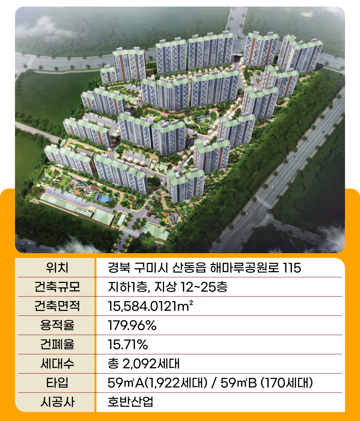 구미 호반써밋 엘리트시티 사업개요